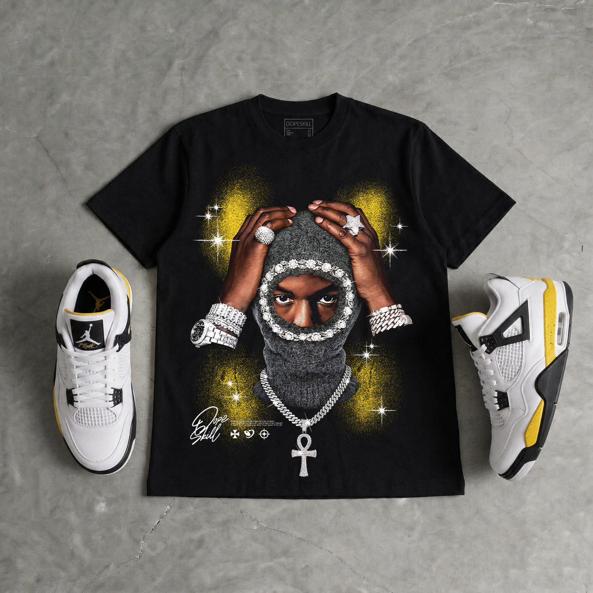 Tour Yellow 4s DopeSkill T-Shirt Key of Life Graphic
