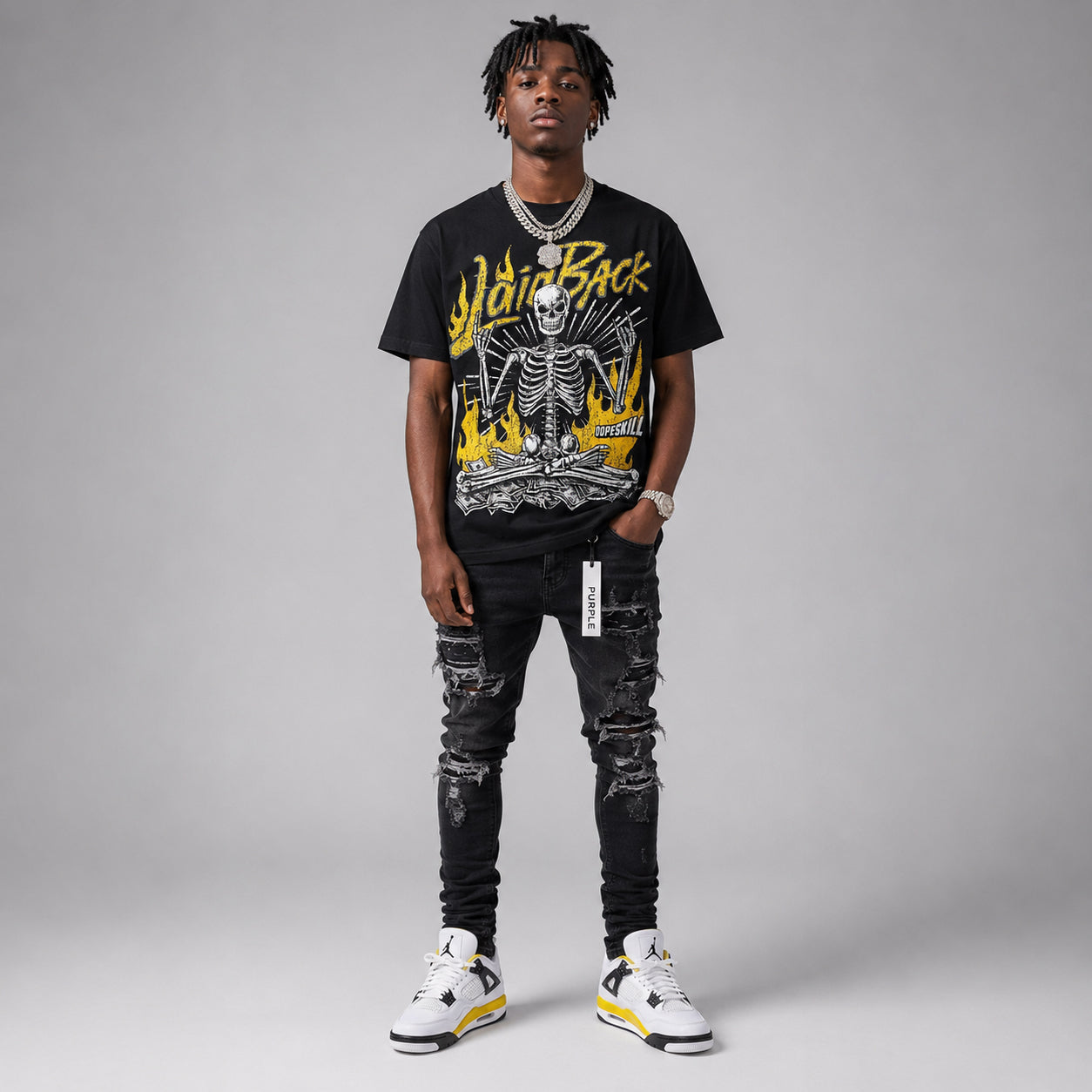 Tour Yellow 4s DopeSkill T-Shirt Laid Back Graphic