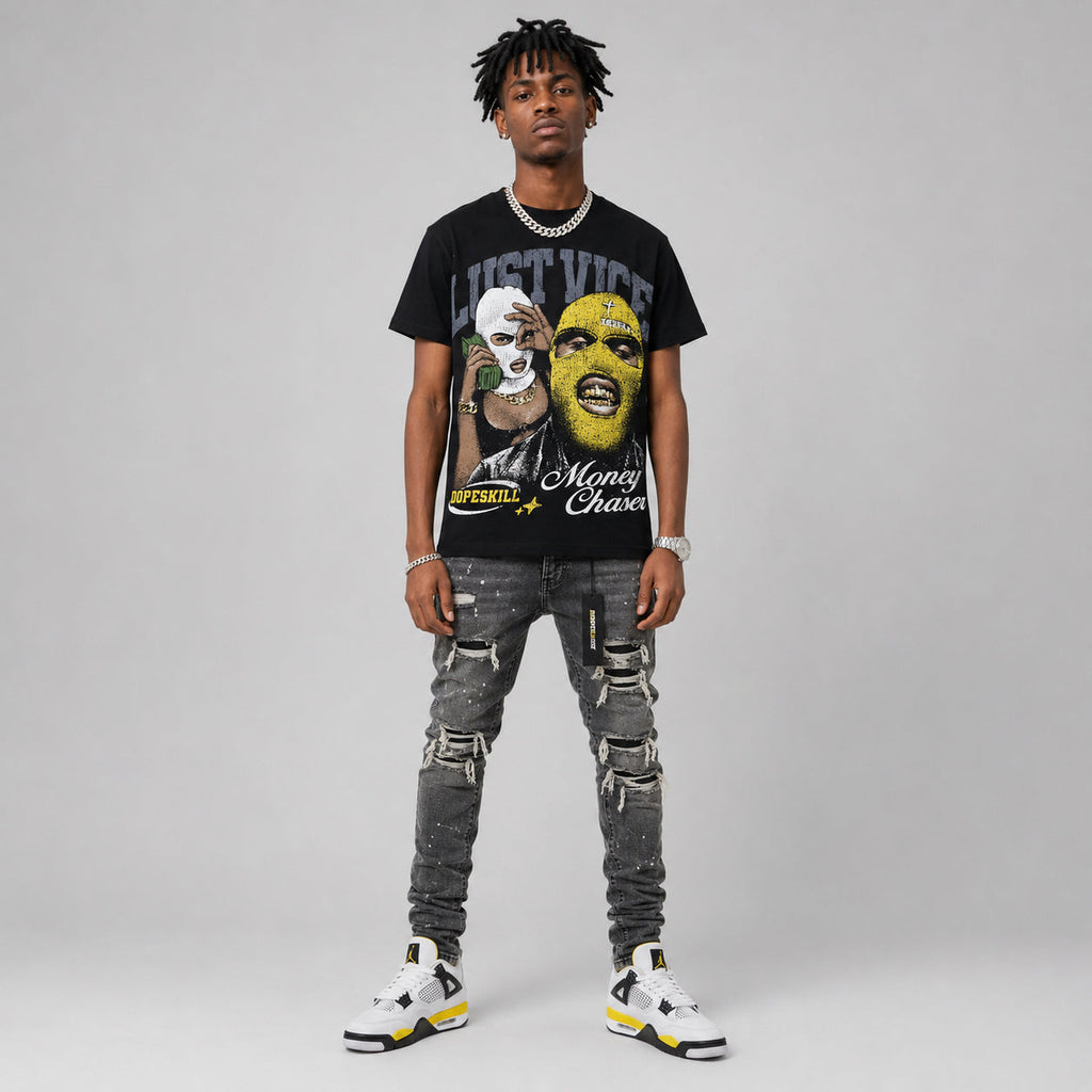 Tour Yellow 4s DopeSkill Oversize Print T-Shirt Lust Vice Graphic