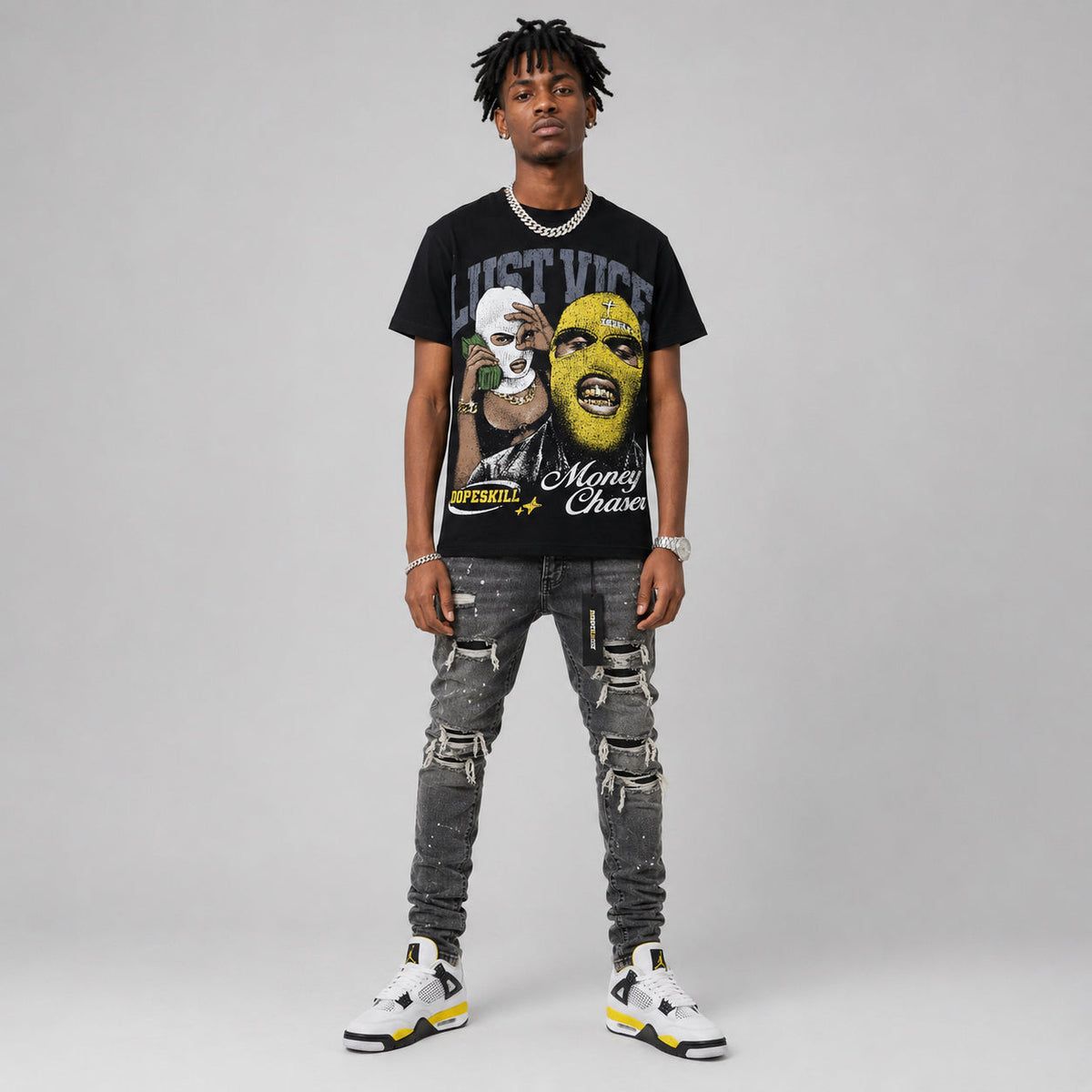 Tour Yellow 4s DopeSkill Oversize Print T-Shirt Lust Vice Graphic