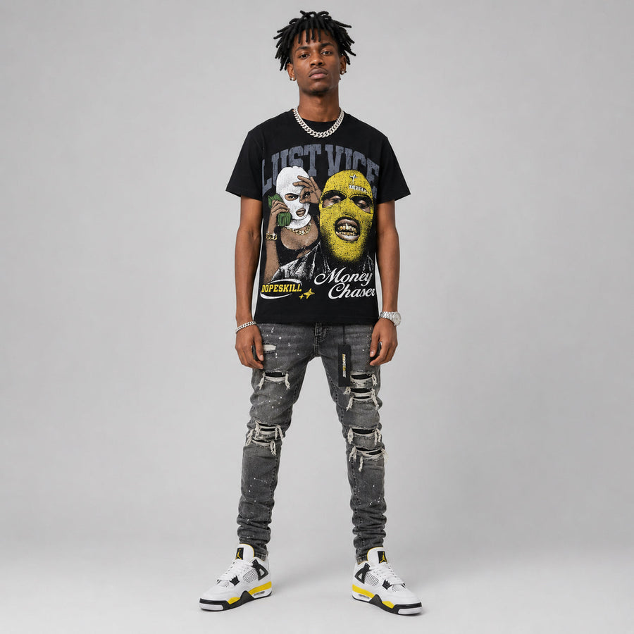 Tour Yellow 4s DopeSkill Oversize Print T-Shirt Lust Vice Graphic