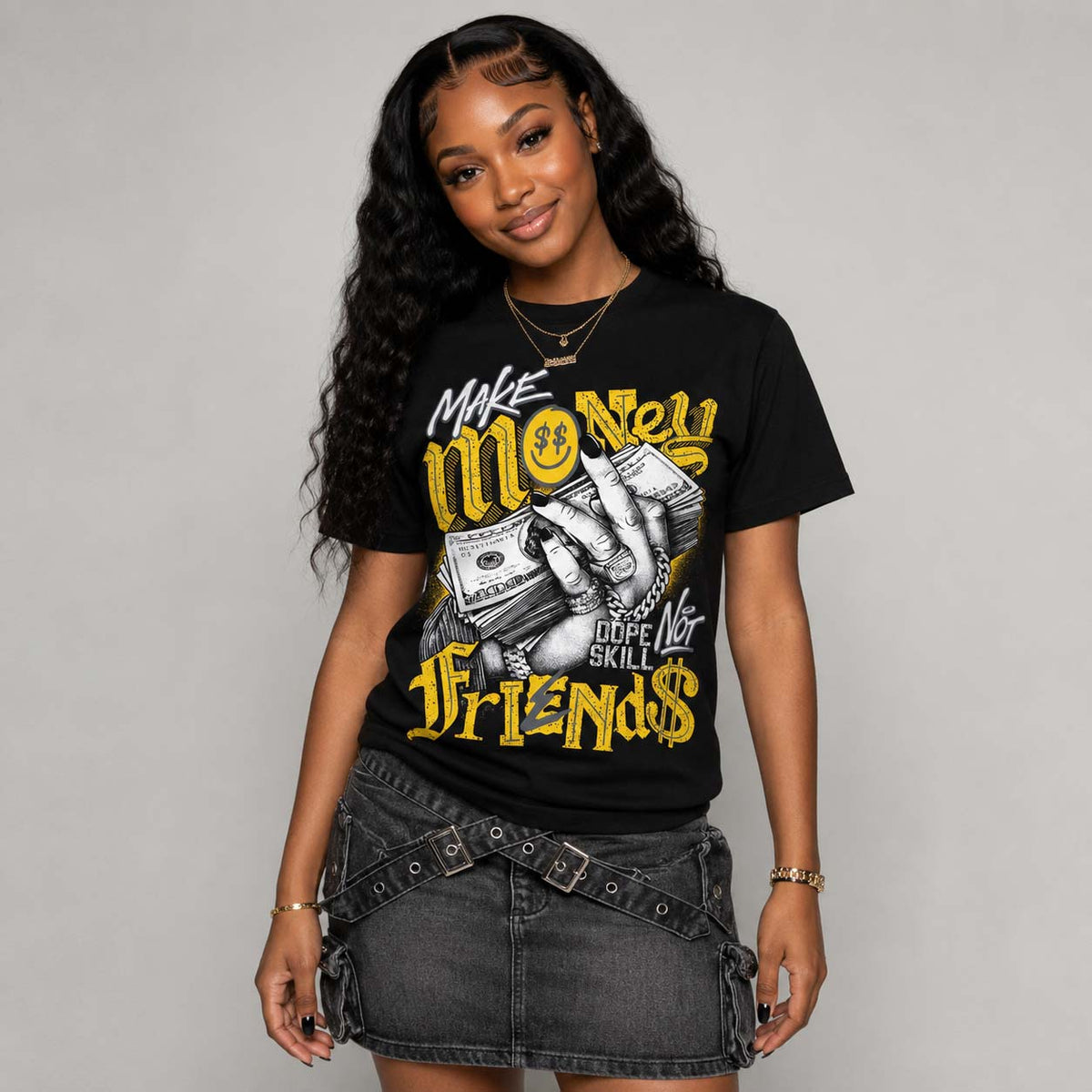 Tour Yellow 4s DopeSkill T-Shirt Make Money Not Friends Graphic