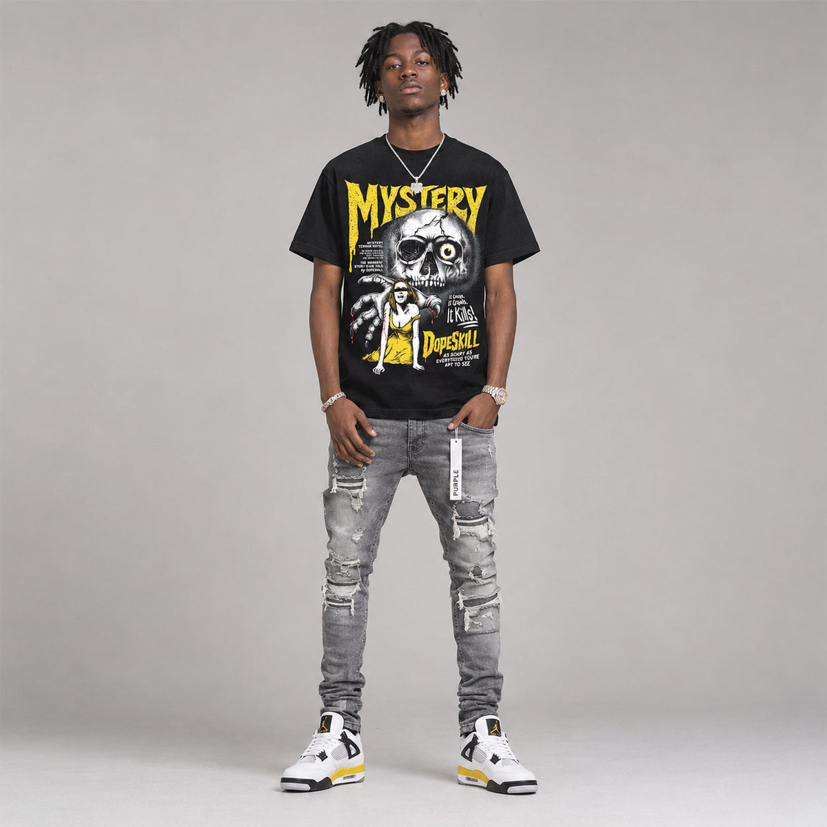 Tour Yellow 4s DopeSkill T-Shirt Mystery Ghostly Grasp Graphic