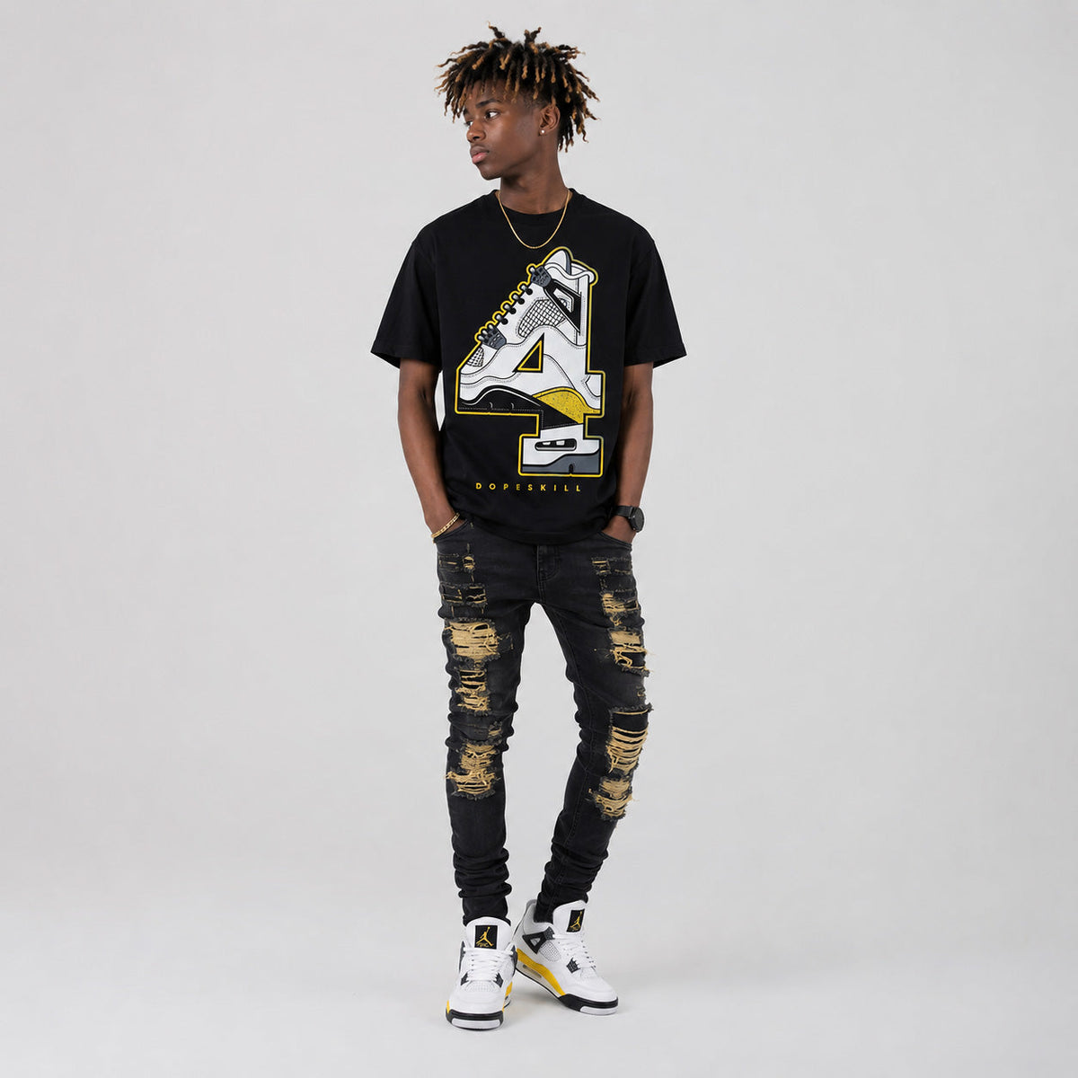 Tour Yellow 4s DopeSkill T-Shirt No.4 Graphic