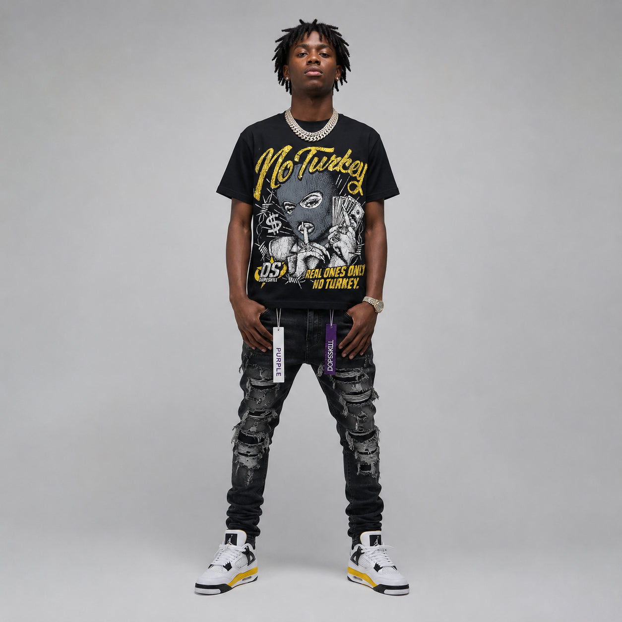 Tour Yellow 4s DopeSkill Oversize Print T-Shirt No Turkey Graphic