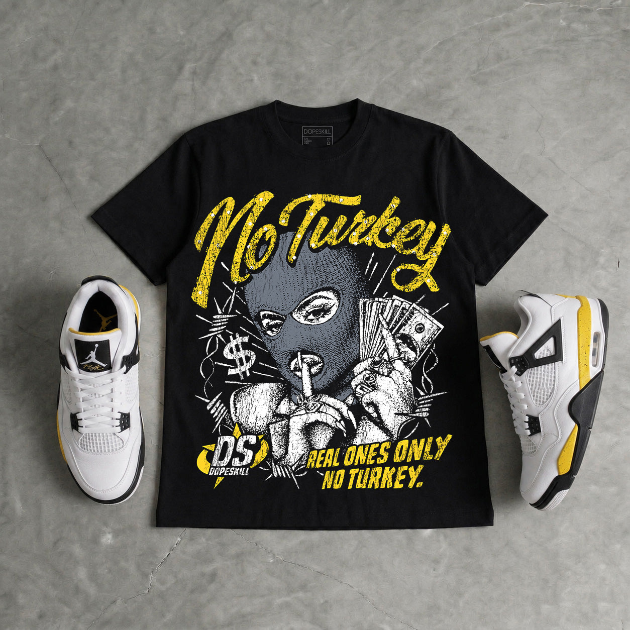 Tour Yellow 4s DopeSkill Oversize Print T-Shirt No Turkey Graphic
