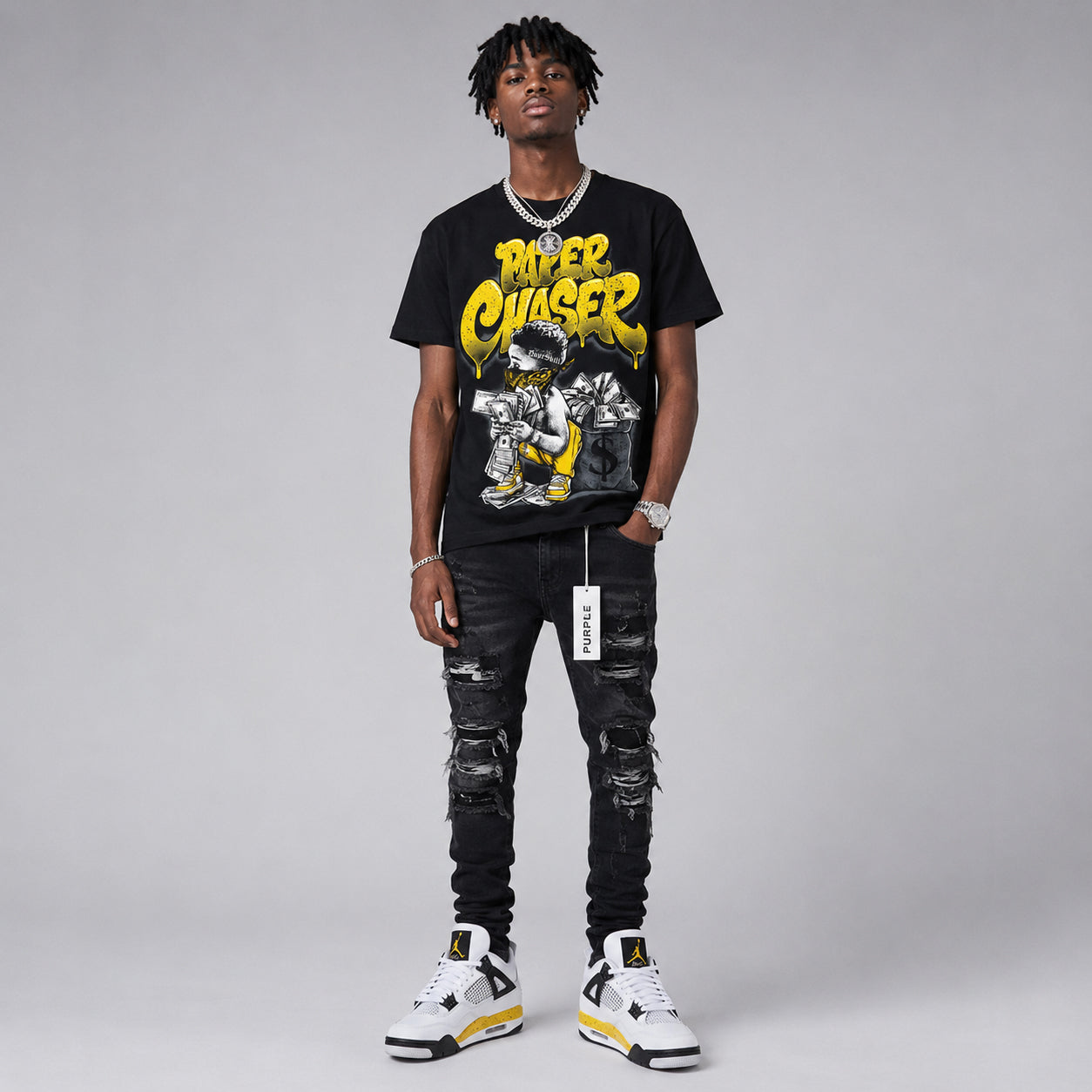 Tour Yellow 4s DopeSkill T-Shirt Paper Chaser Boy Graphic