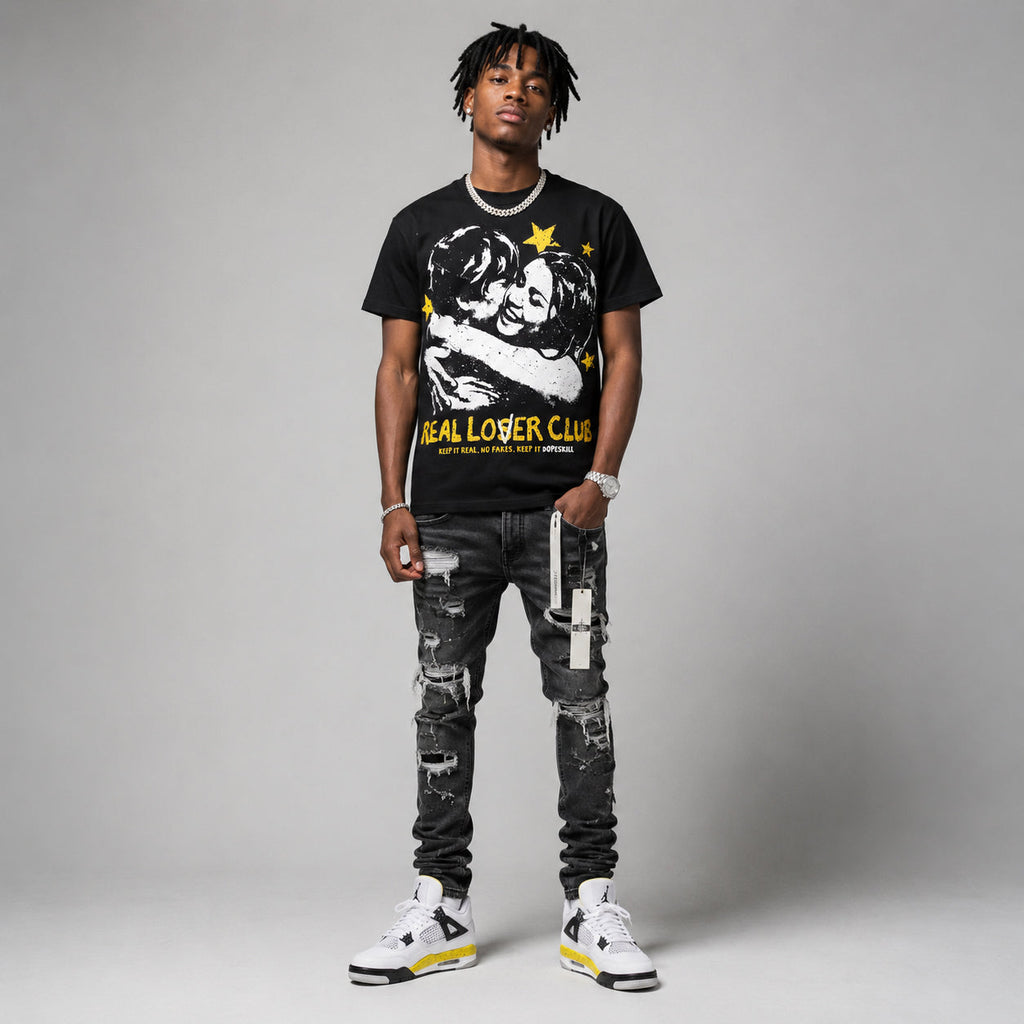 Tour Yellow 4s DopeSkill Oversize Print T-Shirt Real Lover Club Graphic