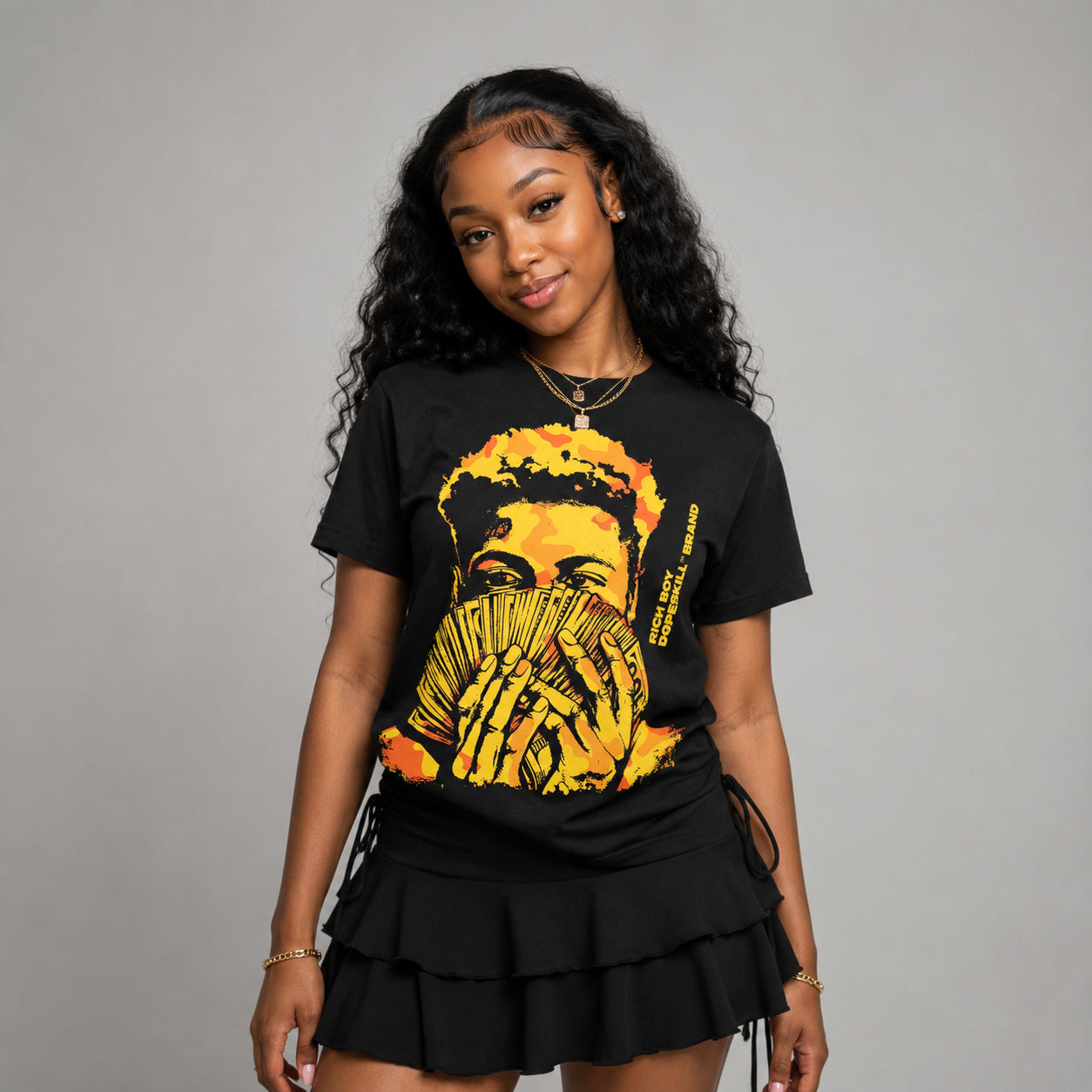 Tour Yellow 4s DopeSkill T-Shirt Rich Boy Camo Graphic