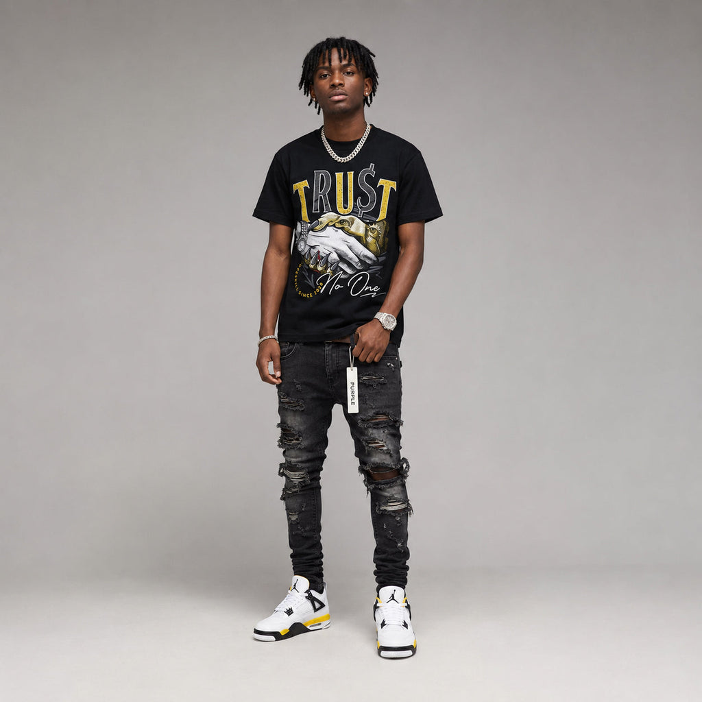 Tour Yellow 4s DopeSkill T-Shirt Trust No One Graphic