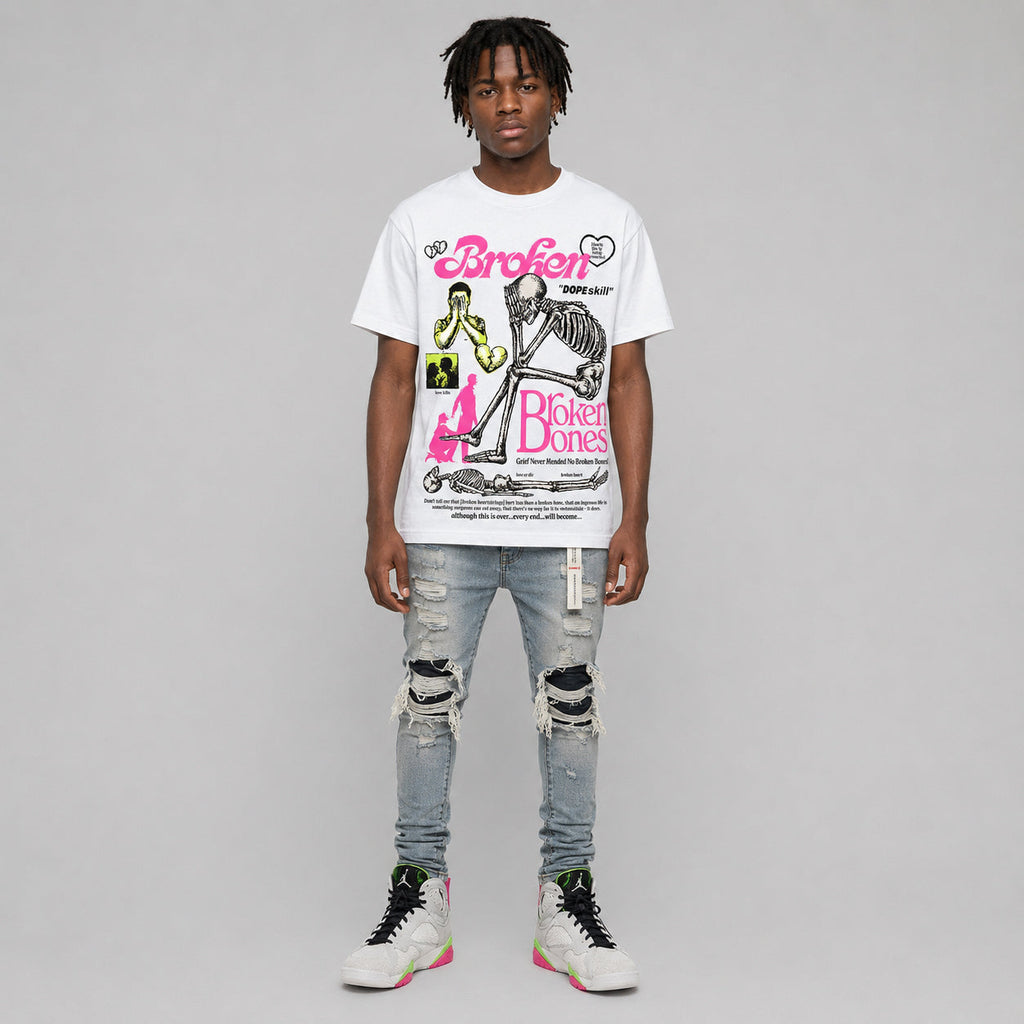 Tennis Day 7s DopeSkill T-Shirt Broken Bones Graphic