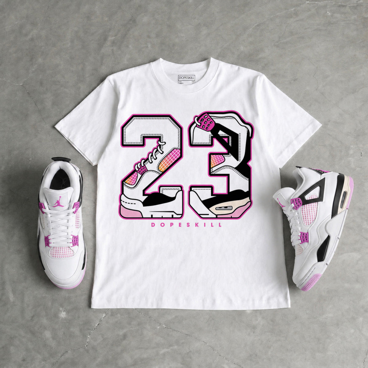 Comic 4s DopeSkill T-Shirt 23 with 4s Pattern Graphic
