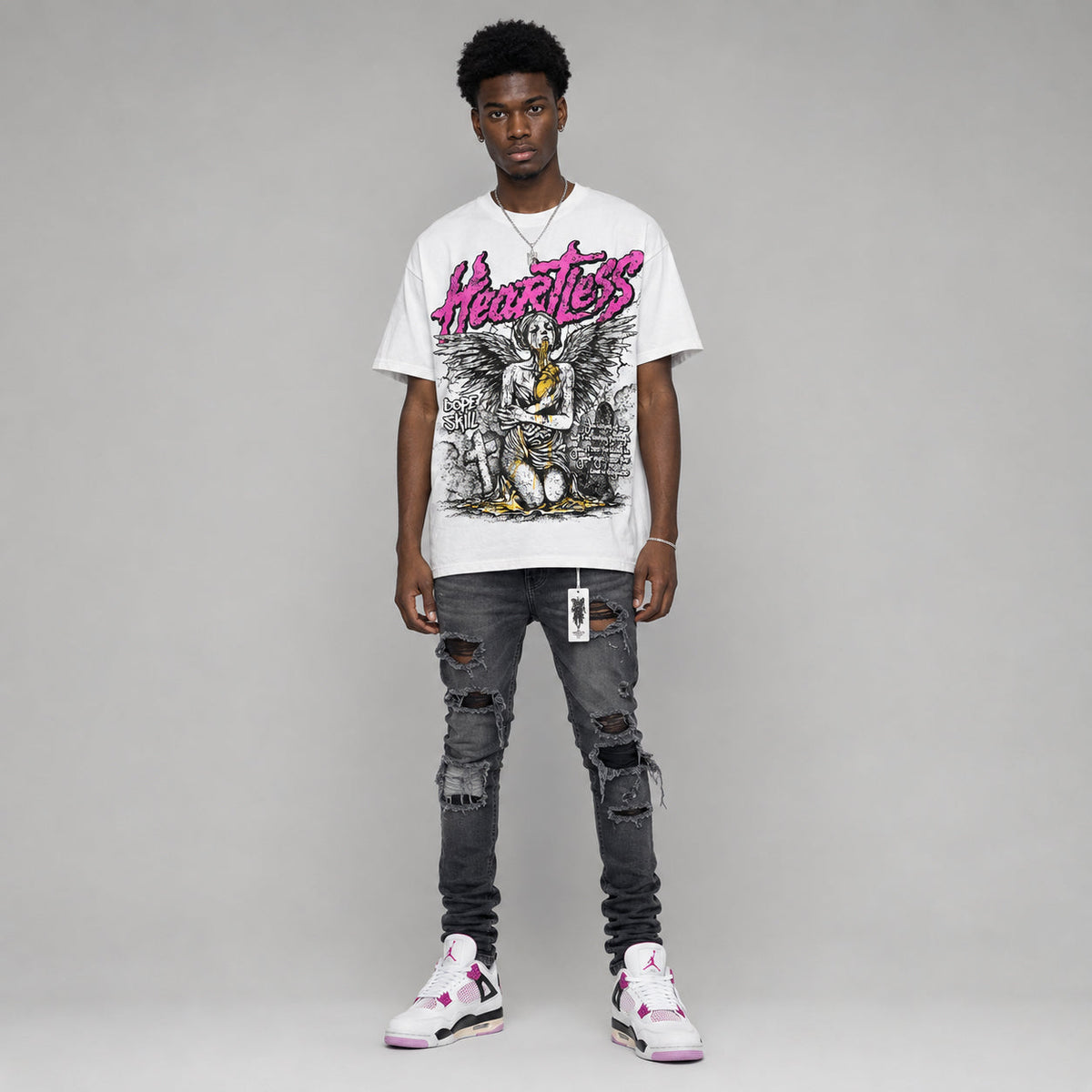 Comic 4s DopeSkill Oversize Print T-Shirt Heartless Graphic