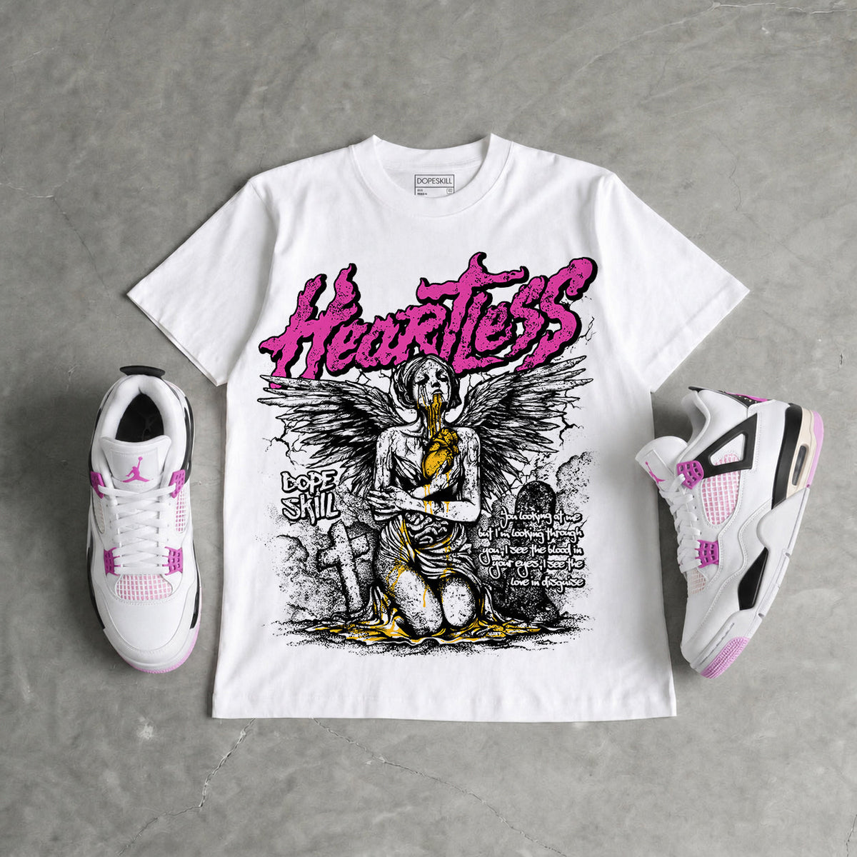 Comic 4s DopeSkill Oversize Print T-Shirt Heartless Graphic