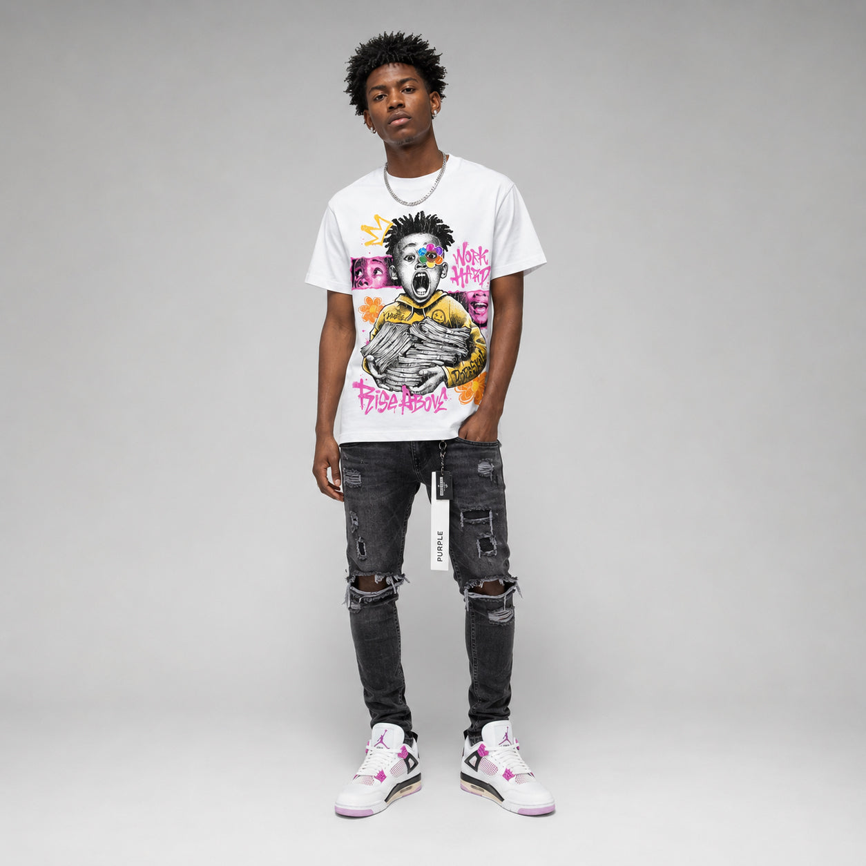Comic 4s DopeSkill T-Shirt Work Hard Rise Above Graphic