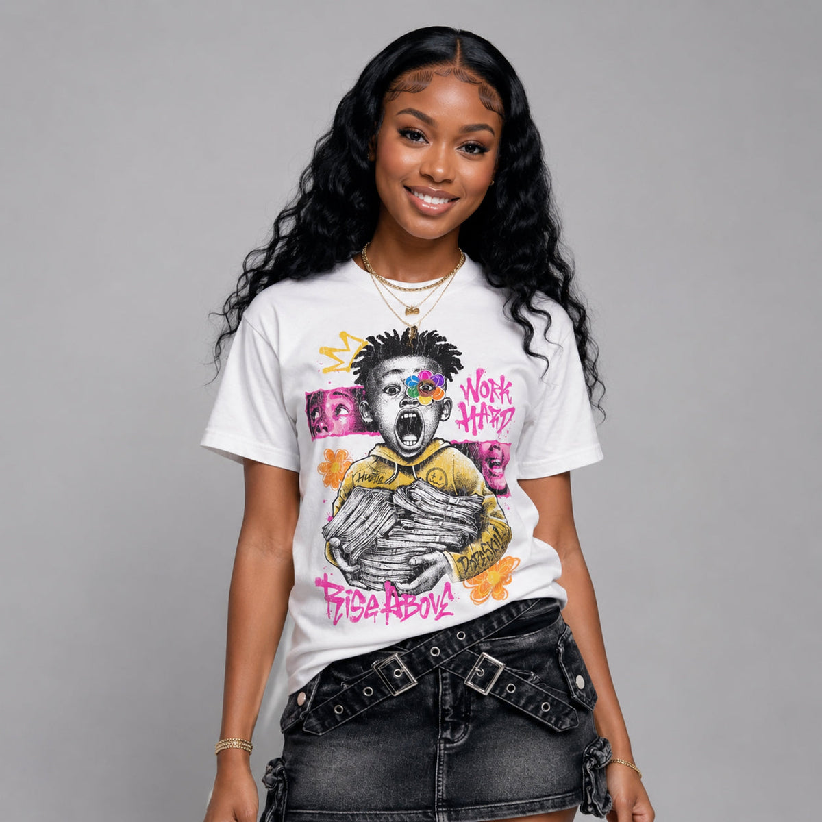 Comic 4s DopeSkill T-Shirt Work Hard Rise Above Graphic