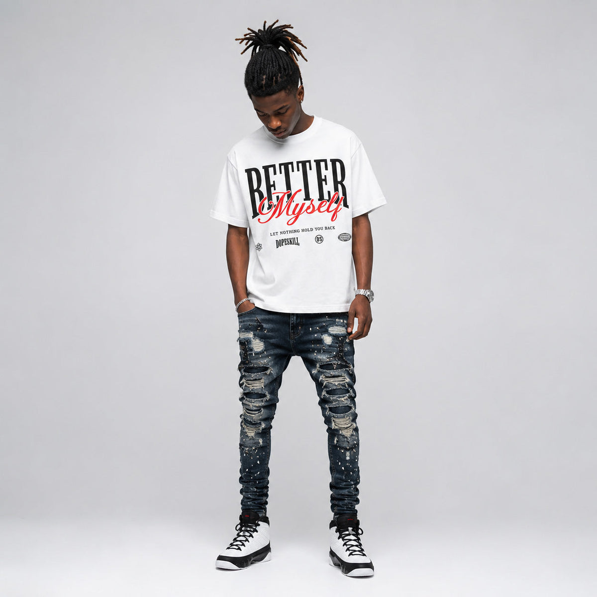 Space Jam 9s DopeSkill T-Shirt Better Myself Graphic