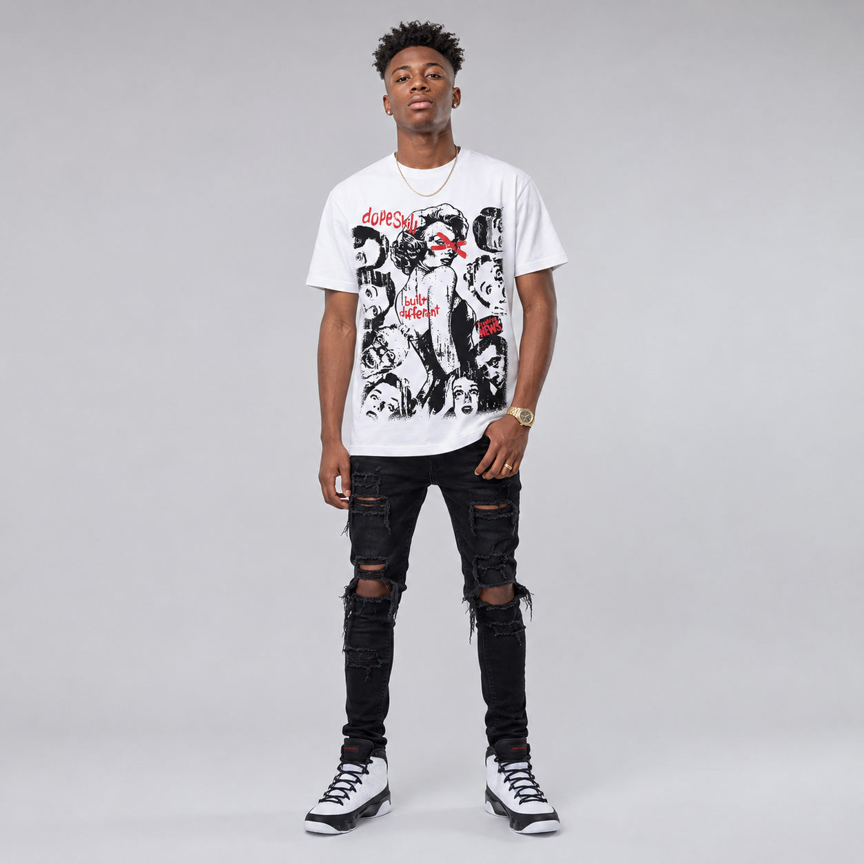 Space Jam 9s DopeSkill T-Shirt Built Different Graphic