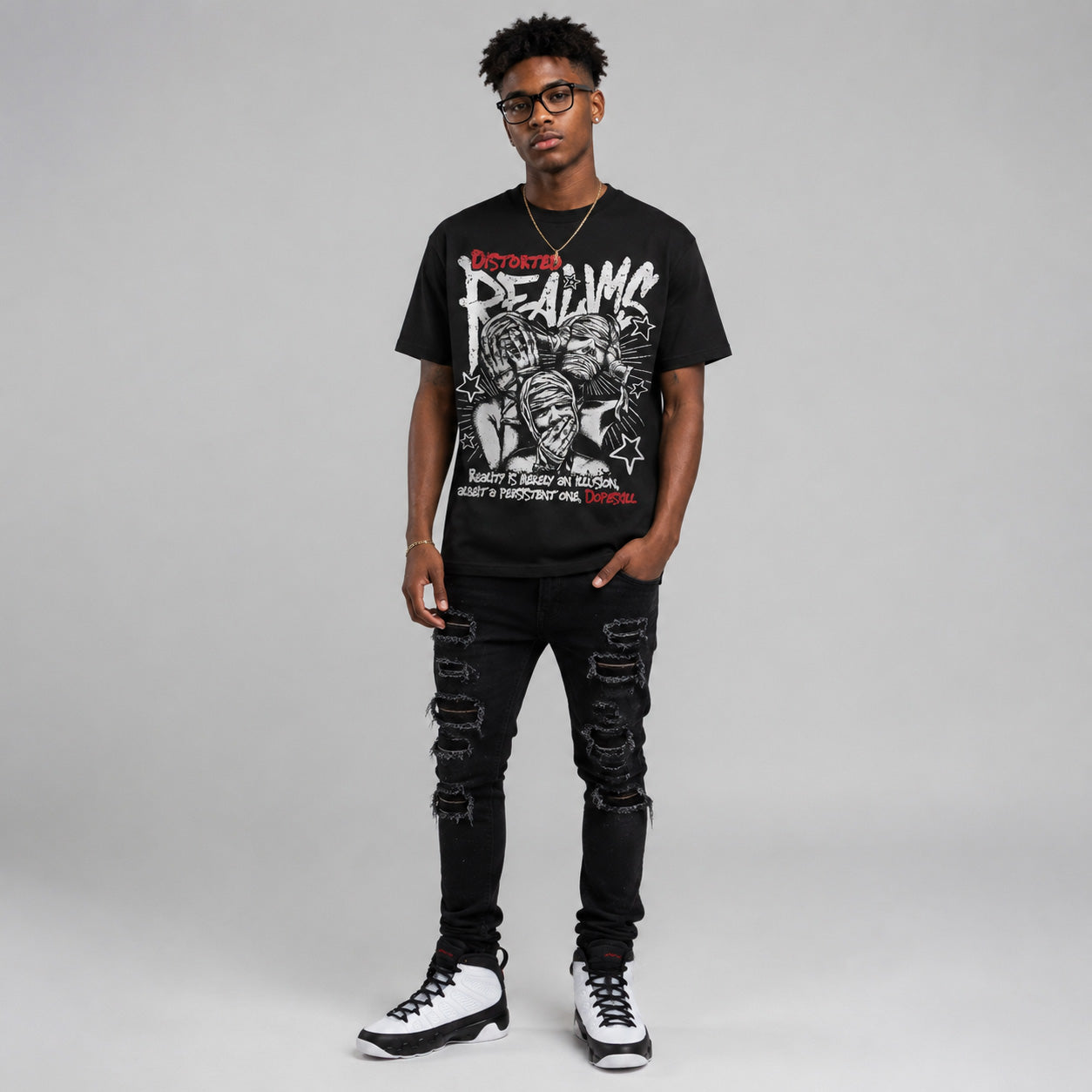 Space Jam 9s DopeSkill T-Shirt Distorted Realms Graphic