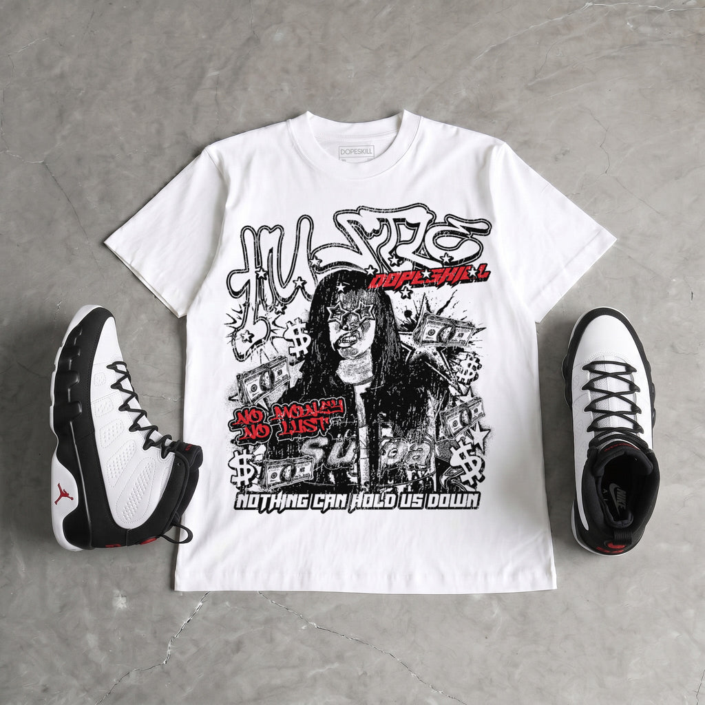 Space Jam 9s DopeSkill Oversize Print T-Shirt No Money No Lust Graphic