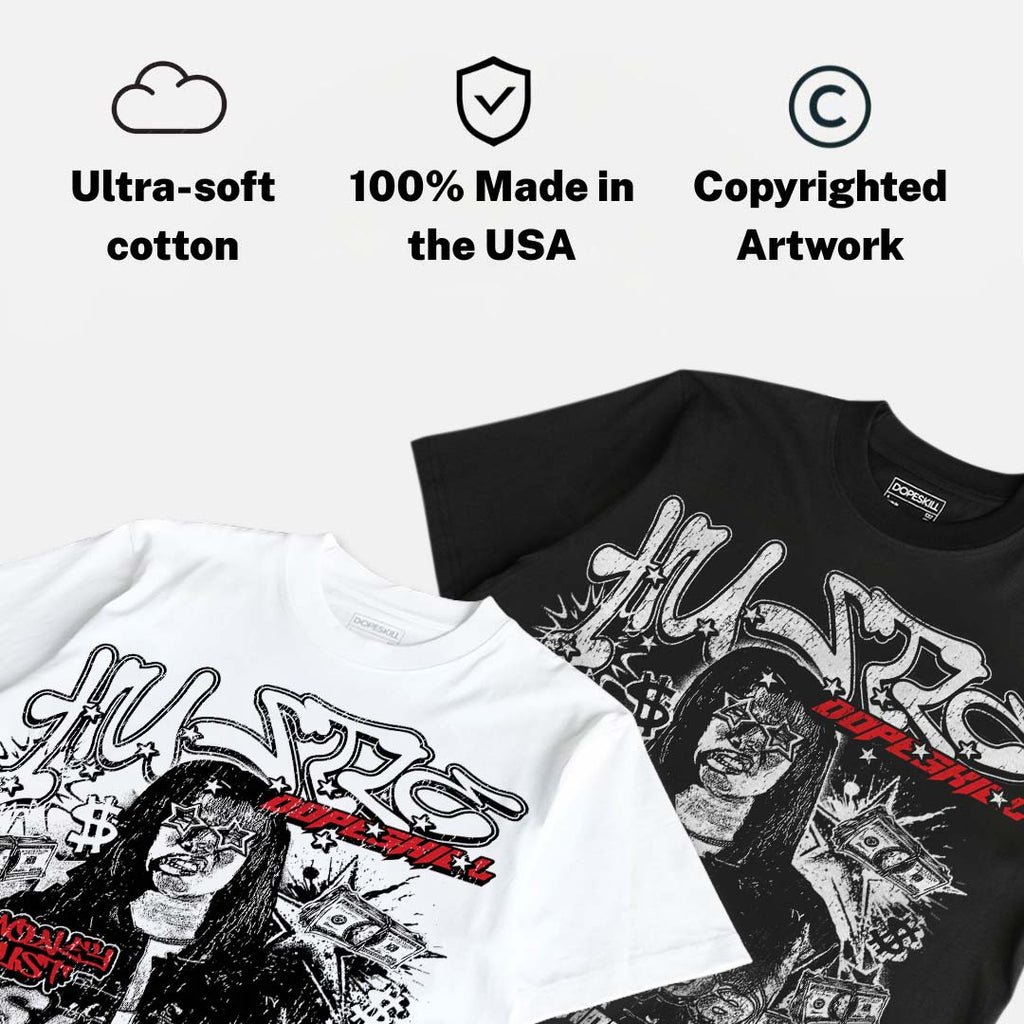 Space Jam 9s DopeSkill Oversize Print T-Shirt No Money No Lust Graphic