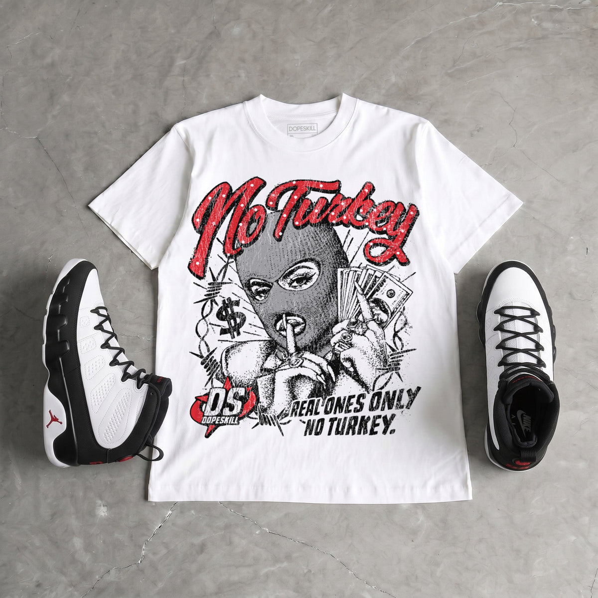 Space Jam 9s DopeSkill Oversize Print T-Shirt No Turkey Graphic