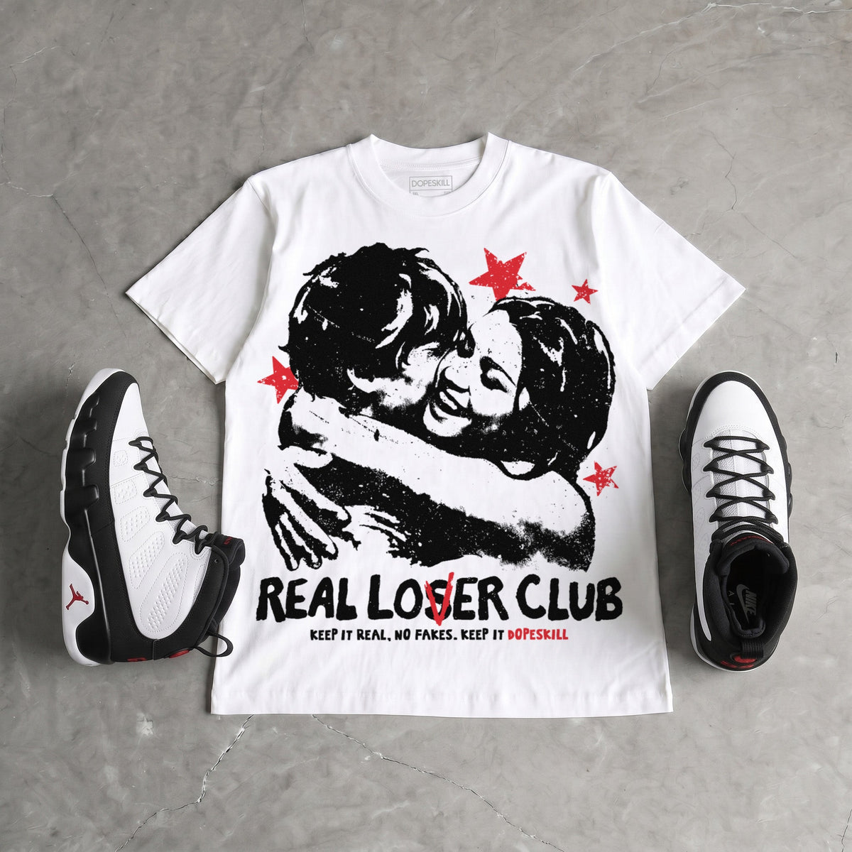 Space Jam 9s DopeSkill Oversize Print T-Shirt Real Lover Club Graphic