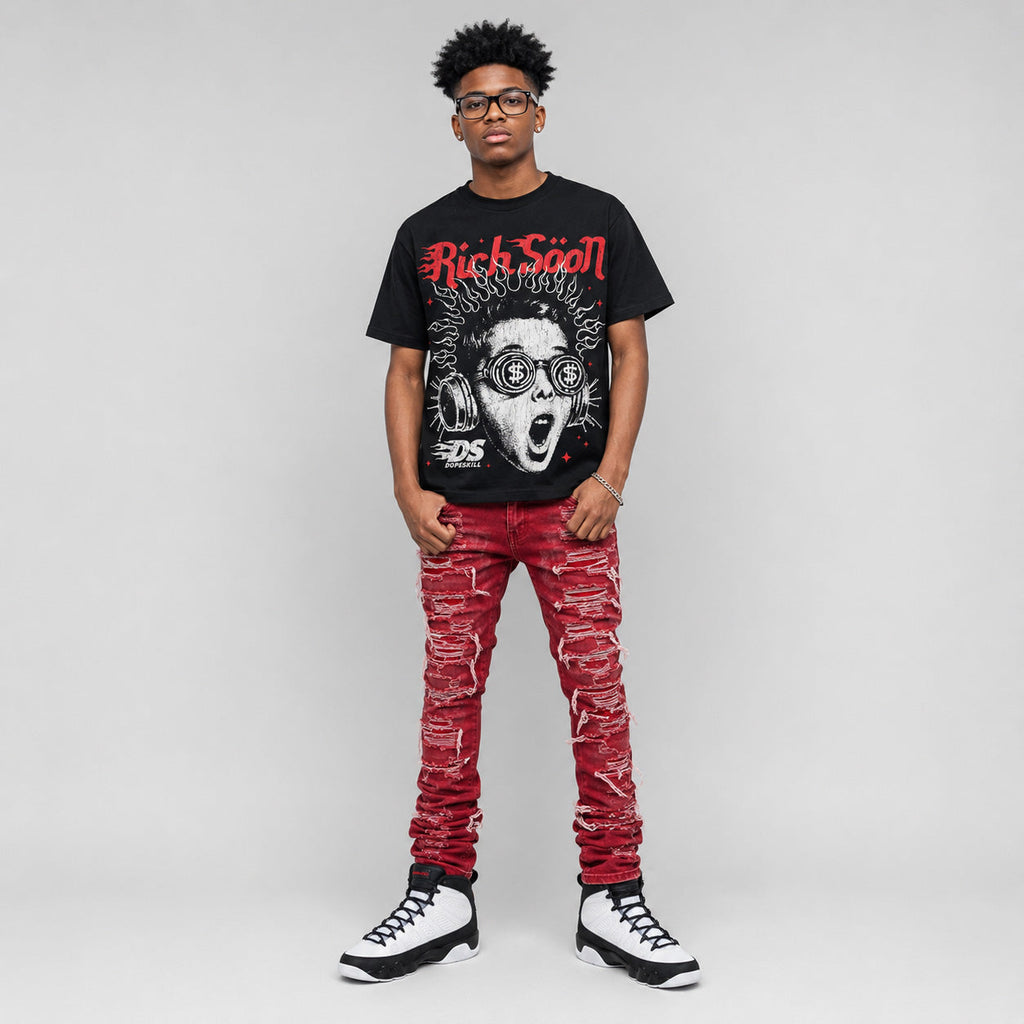 Space Jam 9s DopeSkill Oversize Print T-Shirt Rich Soon Graphic