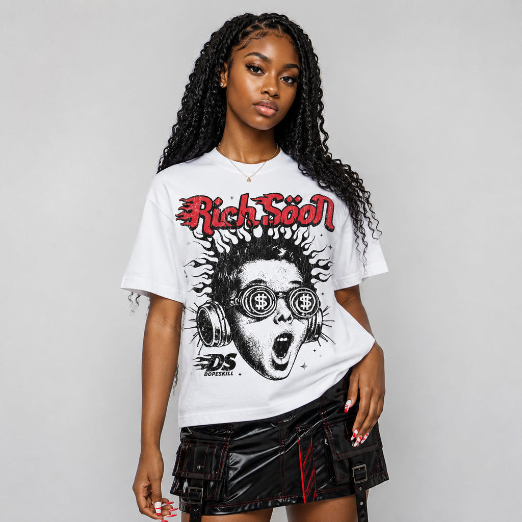 Space Jam 9s DopeSkill Oversize Print T-Shirt Rich Soon Graphic