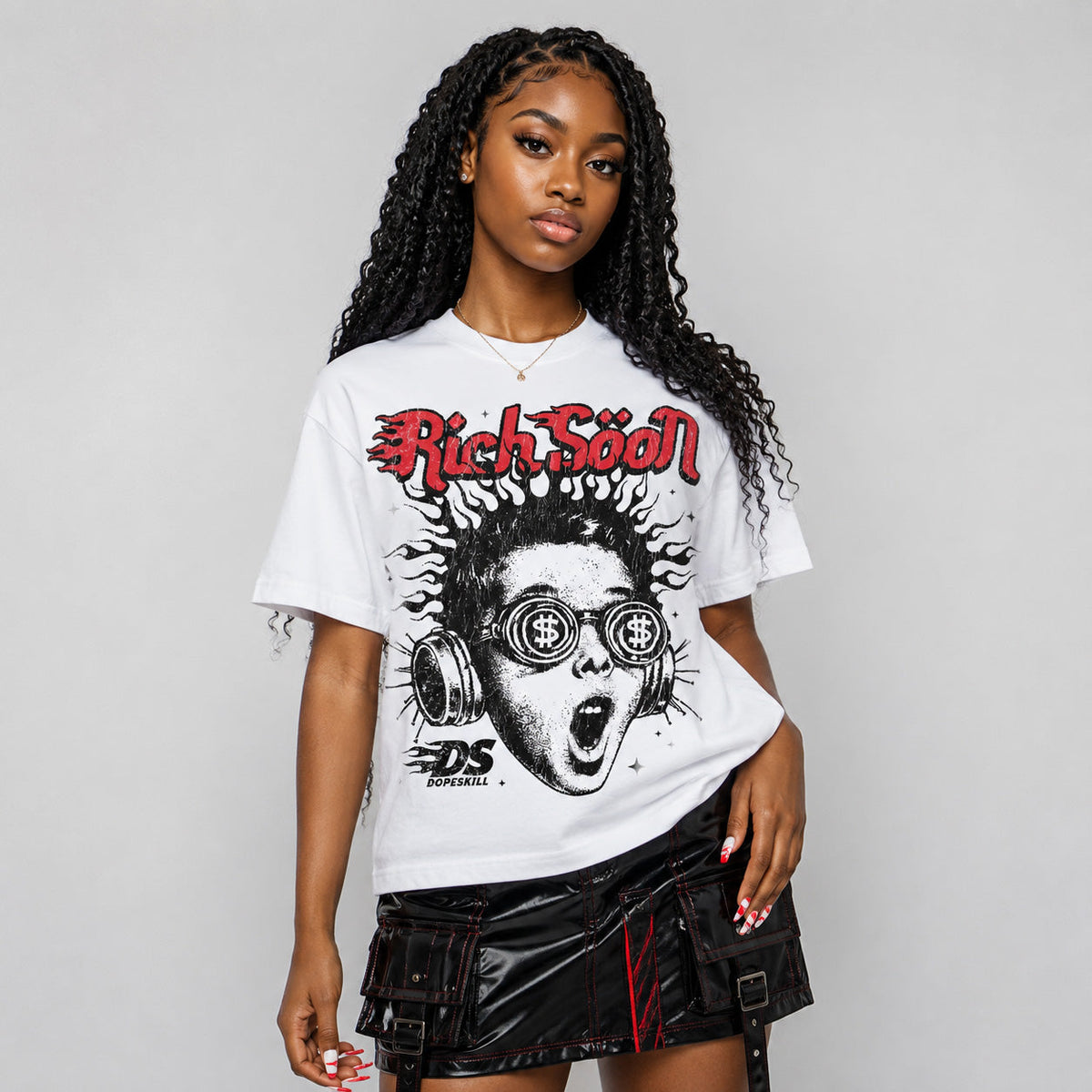 Space Jam 9s DopeSkill Oversize Print T-Shirt Rich Soon Graphic