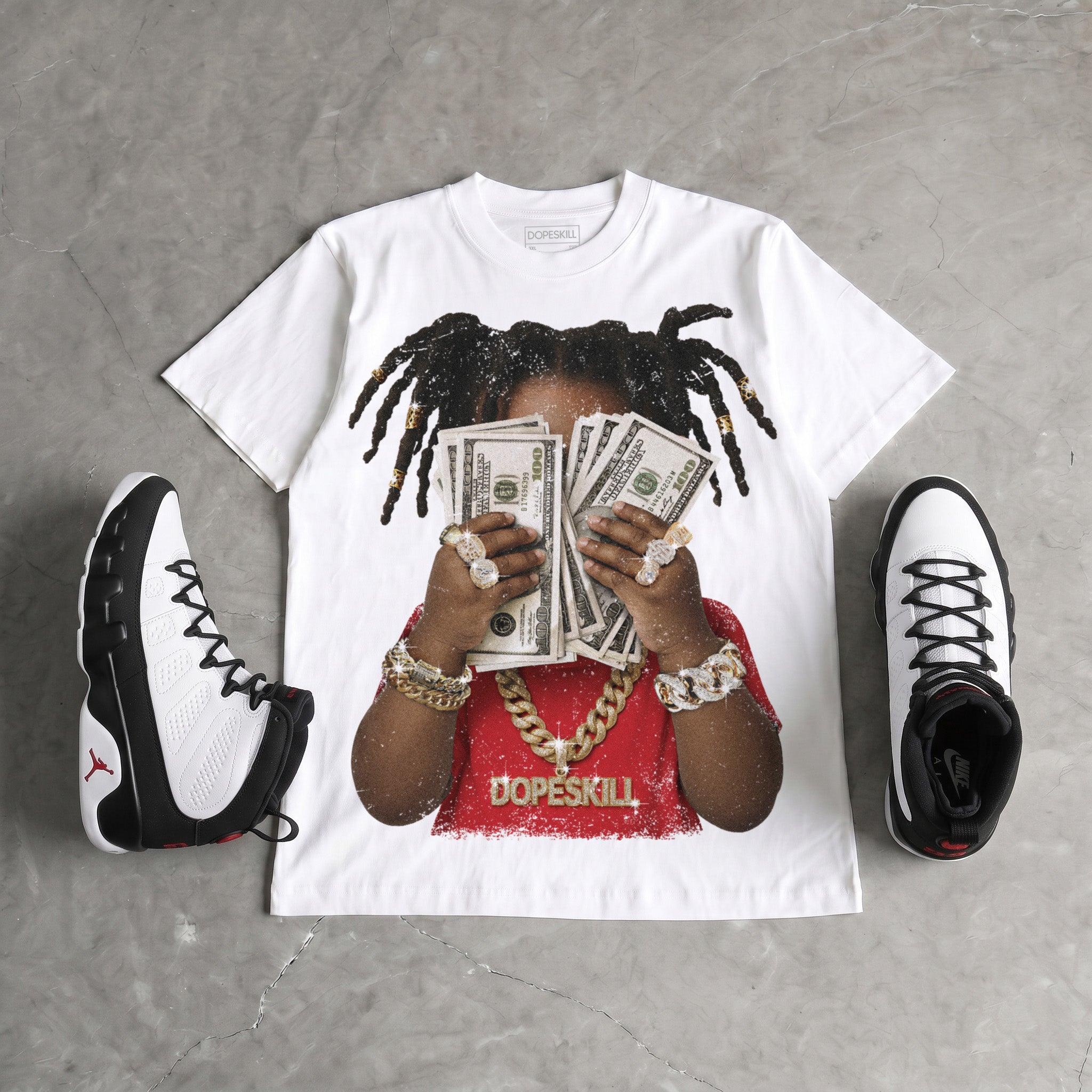 Space Jam 9s DopeSkill T-Shirt Rich Youth Graphic