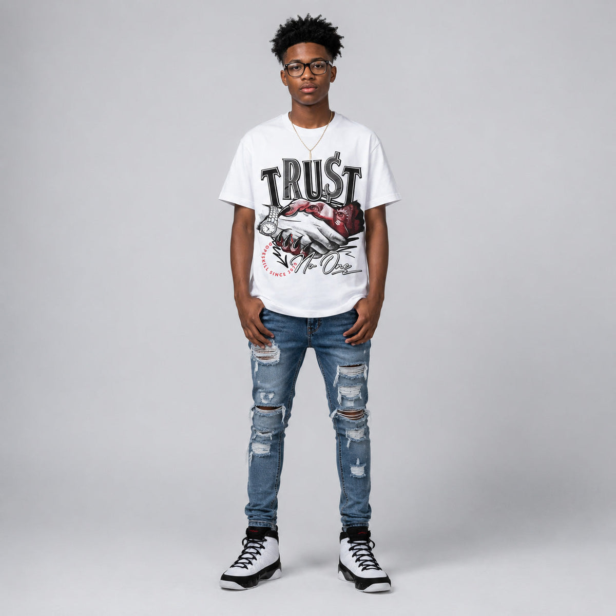 Space Jam 9s DopeSkill T-Shirt Trust No One Graphic