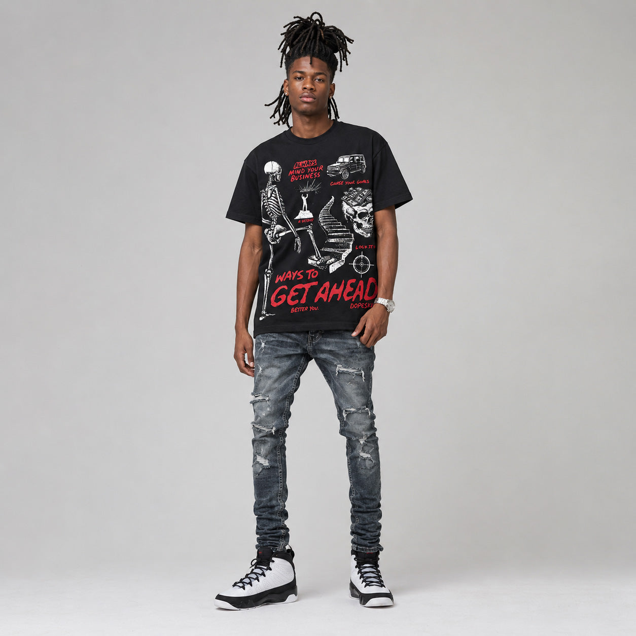 Space Jam 9s DopeSkill T-Shirt Ways To Get Ahead Graphic