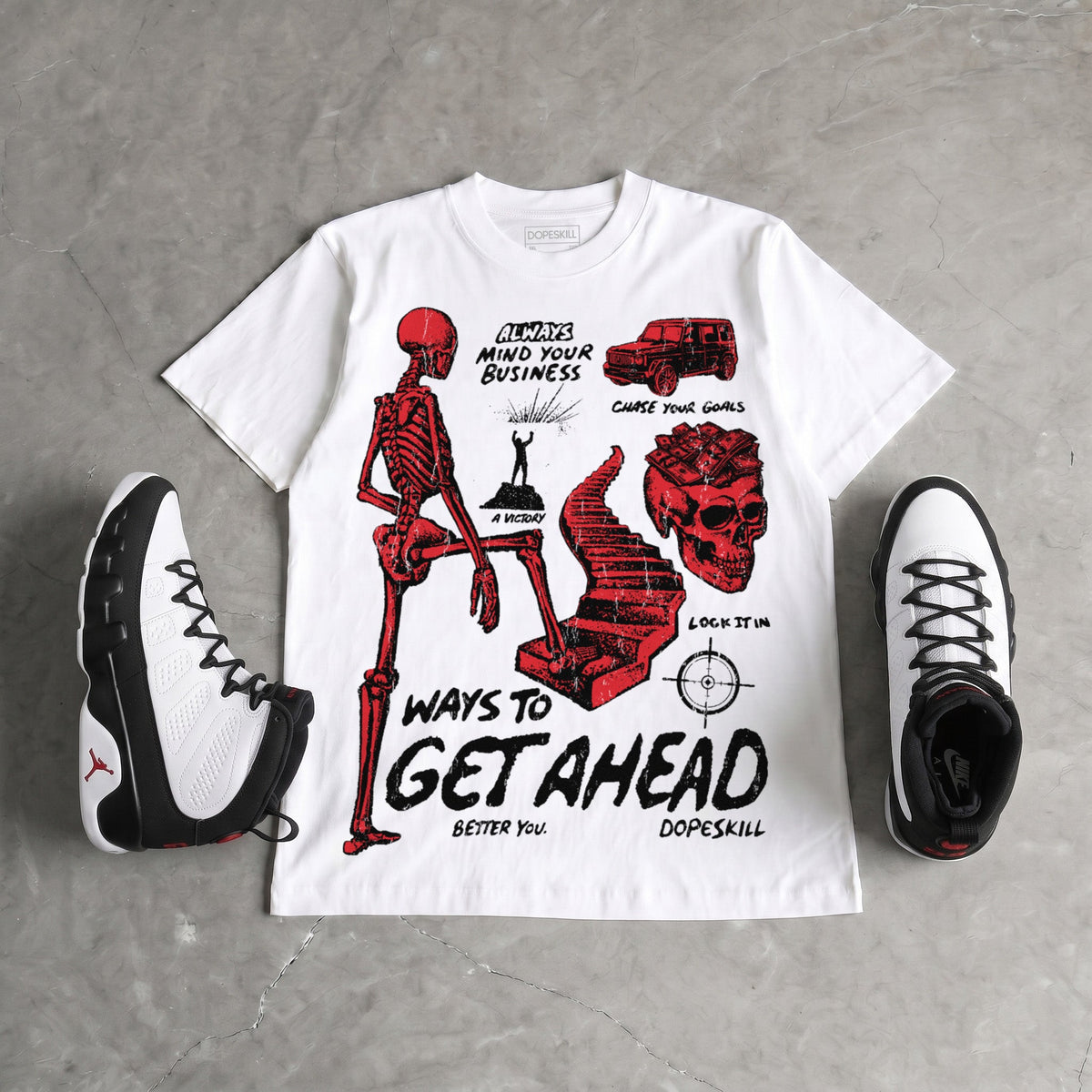 Space Jam 9s DopeSkill T-Shirt Ways To Get Ahead Graphic