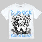 Black University Blue 5s DopeSkill Oversize Print T-Shirt Build in Silence Graphic