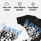Black University Blue 5s DopeSkill Oversize Print T-Shirt Build in Silence Graphic