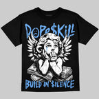 Black University Blue 5s DopeSkill Oversize Print T-Shirt Build in Silence Graphic