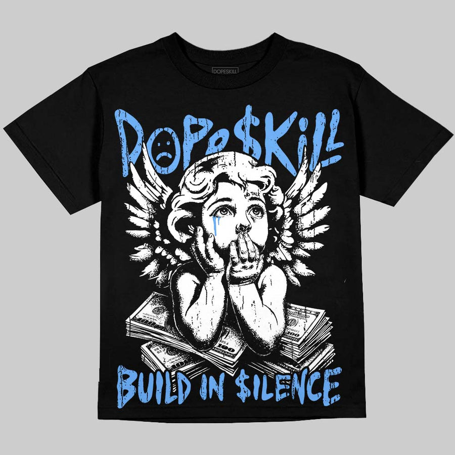 Black University Blue 5s ChanceGift Oversize Print T-Shirt Build in Silence Graphic