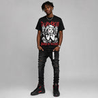 Bloodline 12s DopeSkill Oversize Print T-Shirt Build in Silence Graphic