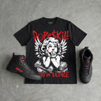 Bloodline 12s DopeSkill Oversize Print T-Shirt Build in Silence Graphic