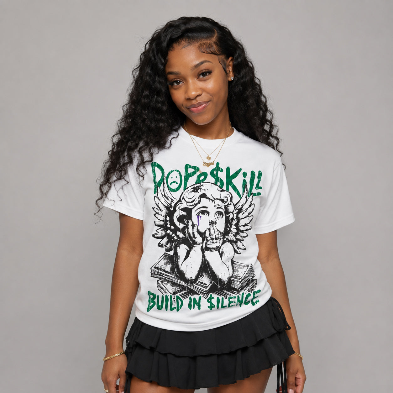 Bucks 12s DopeSkill Oversize Print T-Shirt Build in Silence Graphic