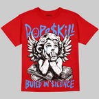 Cherry 11s DopeSkill Oversize Print T-Shirt Build in Silence Graphic