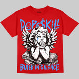 Cherry 11s DopeSkill Oversize Print T-Shirt Build in Silence Graphic