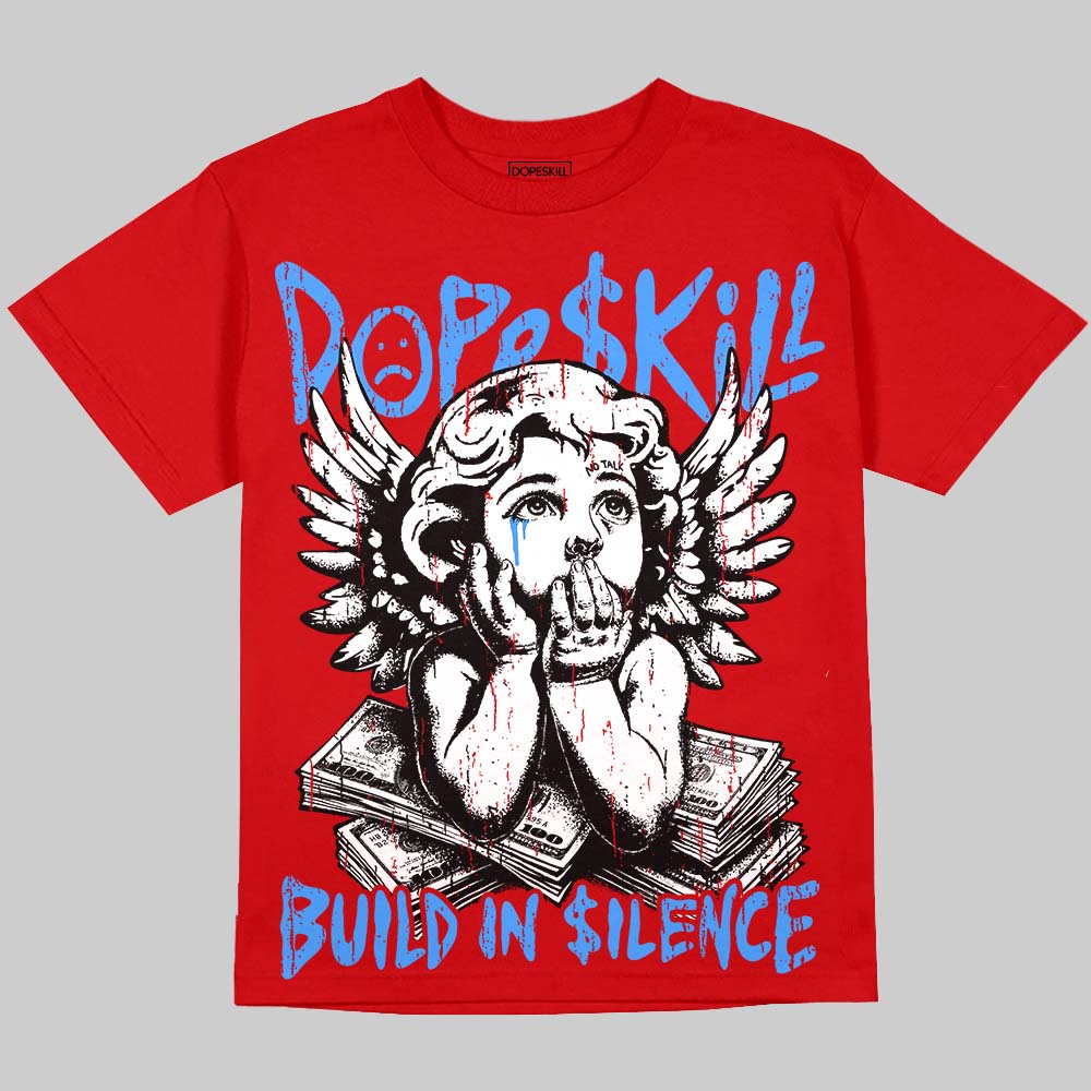 Cherry 11s DopeSkill Oversize Print T-Shirt Build in Silence Graphic