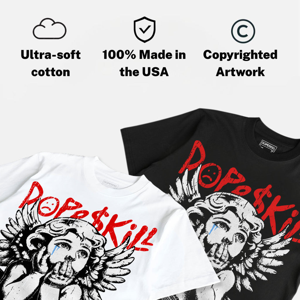 Cherry 11s DopeSkill Oversize Print T-Shirt Build in Silence Graphic