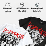 Cherry 11s DopeSkill Oversize Print T-Shirt Build in Silence Graphic