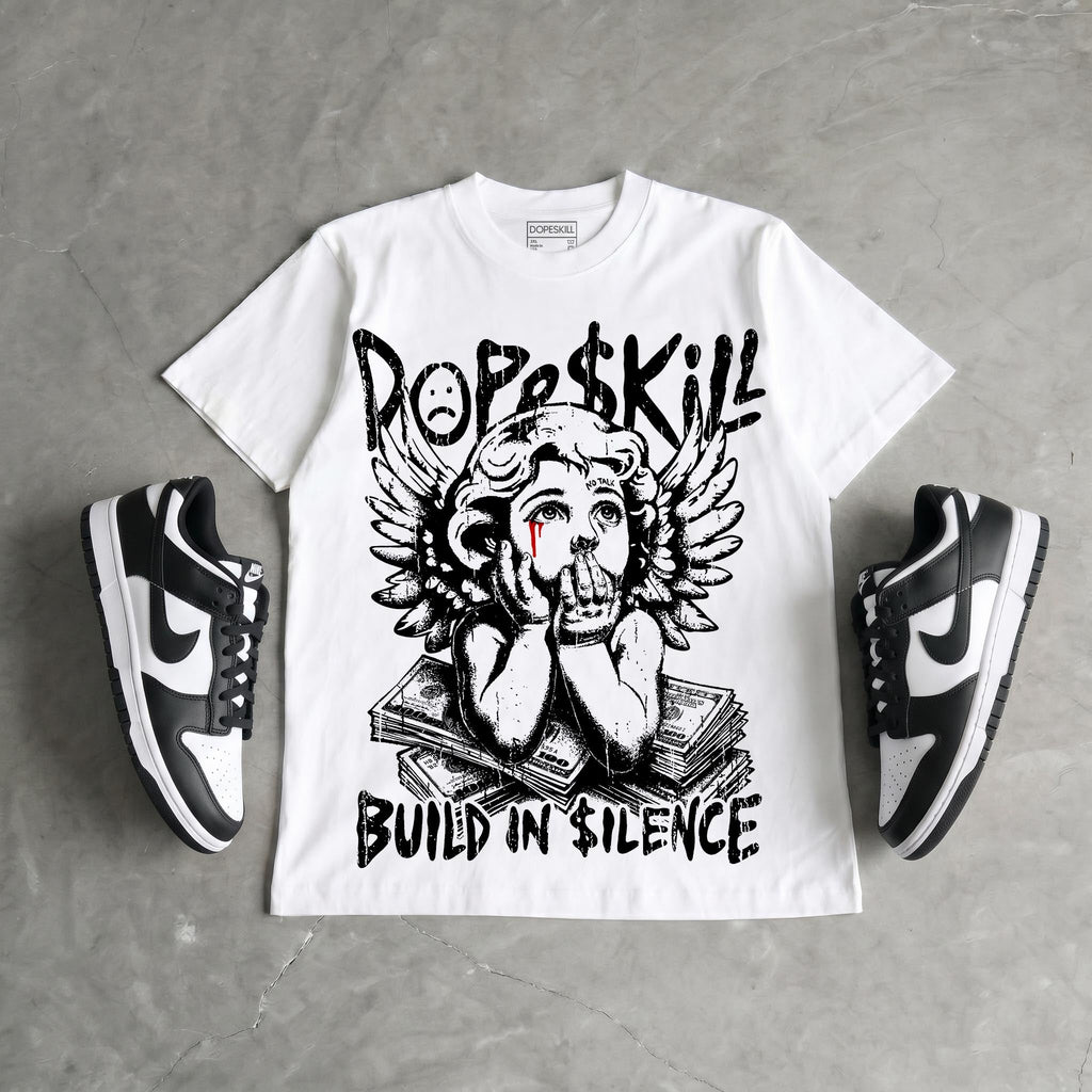 Dunk Panda White Black DopeSkill Oversize Print T-Shirt Build in Silence Graphic
