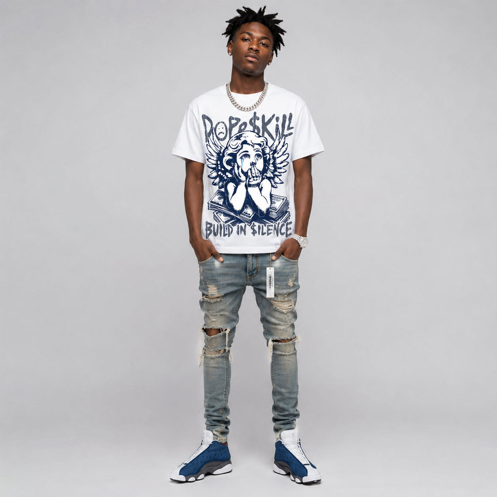 Flint 13s DopeSkill Oversize Print T-Shirt Build in Silence Graphic
