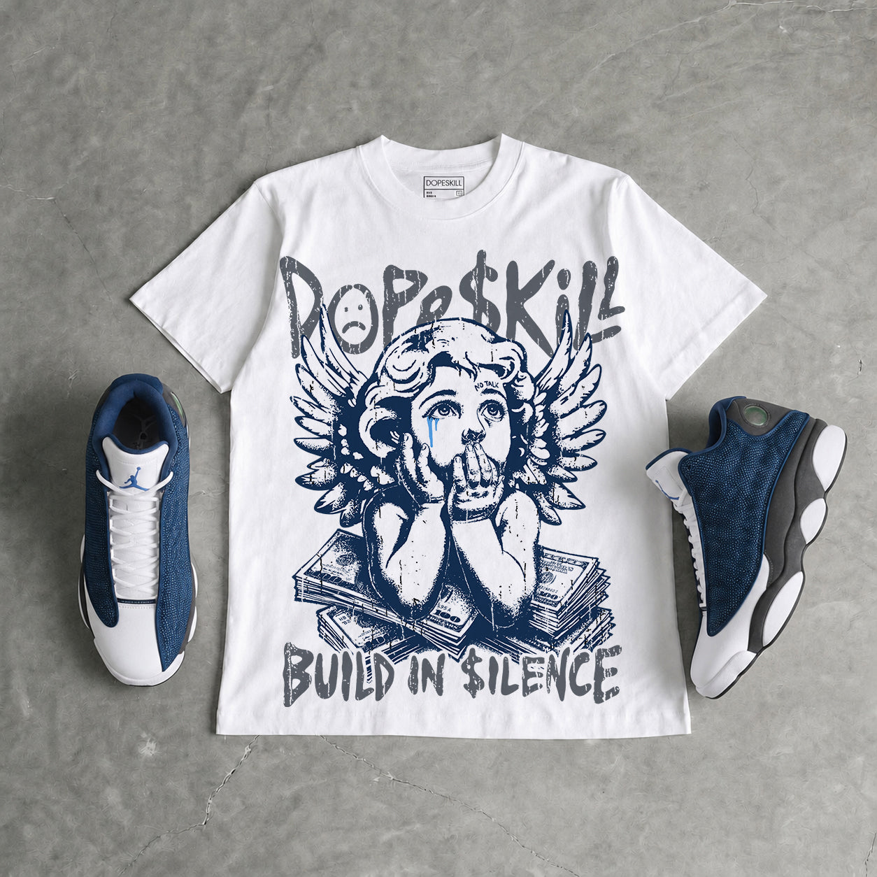Flint 13s DopeSkill Oversize Print T-Shirt Build in Silence Graphic