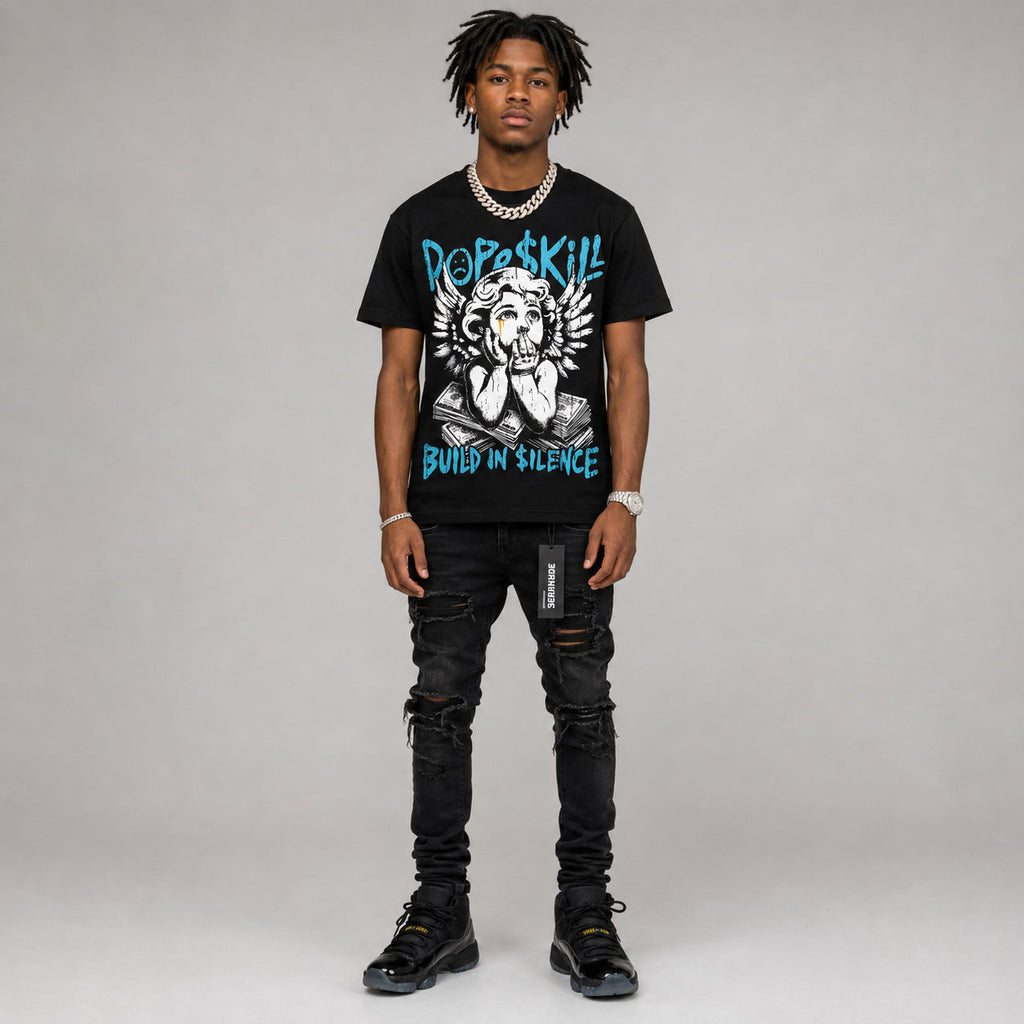 Gamma 11s DopeSkill Oversize Print T-Shirt Build in Silence Graphic